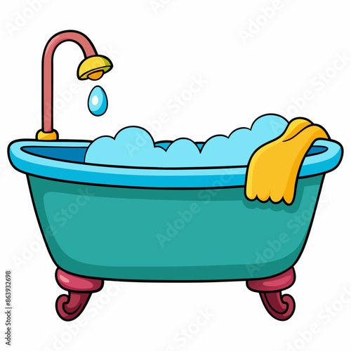 bathtub clipart cartoon Illustration drawing