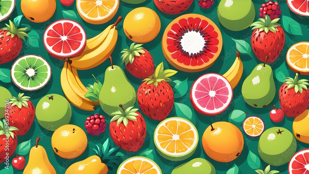 Generative AI. Background pattern fruit Generative AI. Background pattern fruit