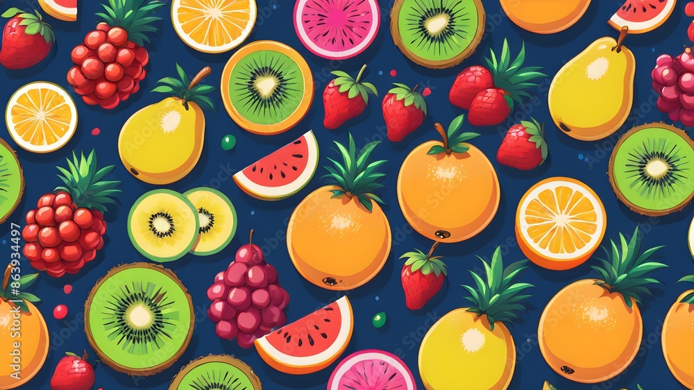 Generative AI. Background pattern fruit Generative AI. Background pattern fruit