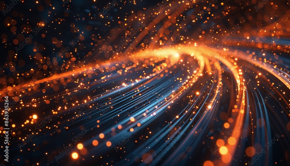 Fototapeta premium Futuristic Fiber Optic Technology Background