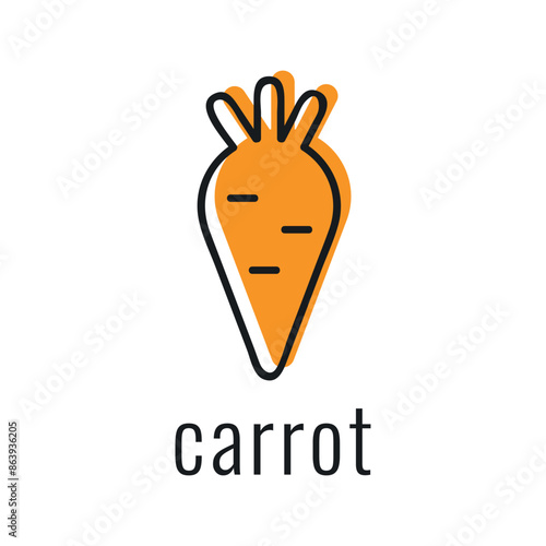 Carrot icon. Carrot infographic. Minimalistic carrot illustration. Carrot symbol.