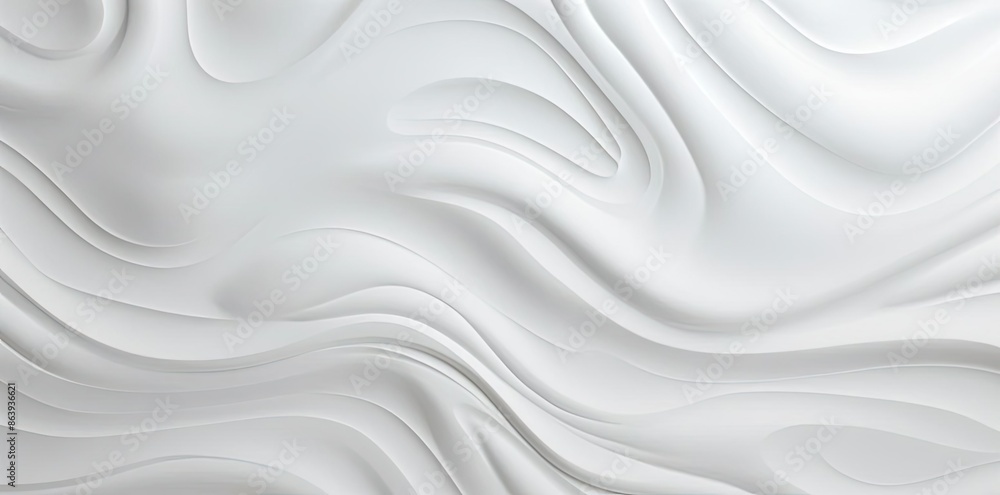Obraz premium Abstract White 3D Wavy Background