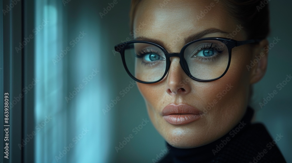 Fototapeta premium Businesswoman with glasses close up
