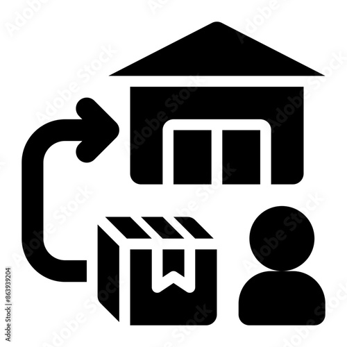 reverse logistics, product, return, refurbish, product return, logistics glyph solid icon