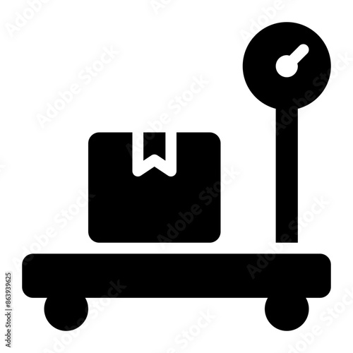 weight scale, weigher, weight balance, scale box, package, logistics solid glyph icon