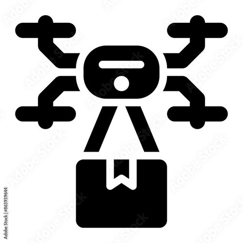 drone delivery, drone package, drone, shipping, delivery drone, logistics glyph solid icon