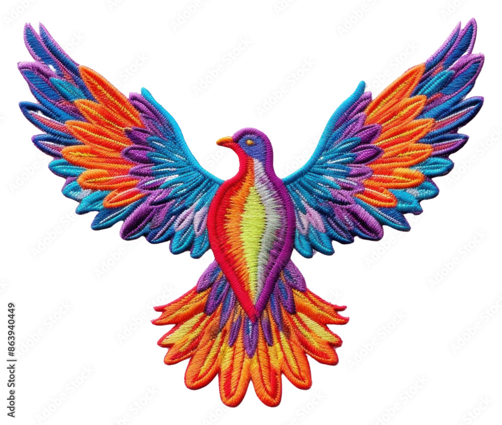 Obraz premium PNG Dove embroidery pattern animal.
