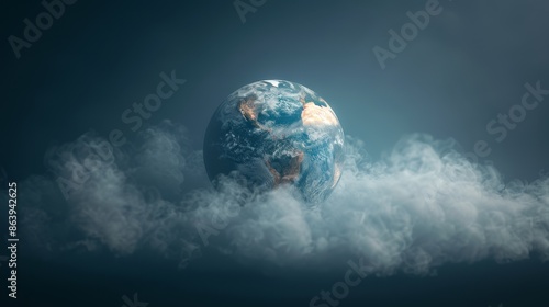 The image shows the earth surrounded by clouds. © MAY