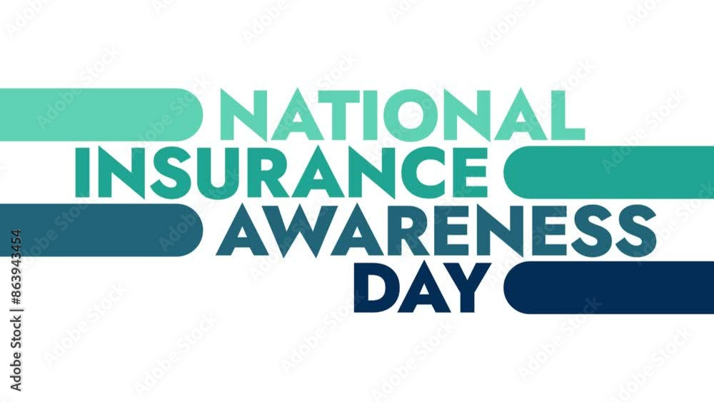 National Insurance Awareness Day colorful motion graphics seamless loopable text animation on white or black background for celebrating national insurance awareness day in june National Insurance Awareness Day colorful motion graphics seamless loopable text animation on white or black background for celebrating national insurance awareness day in june