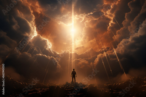 AI generated image concept of supernatural power heaven and magic