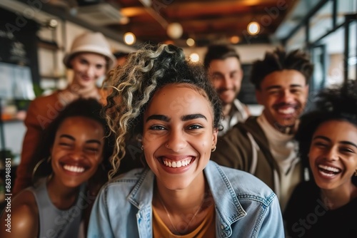 Wallpaper Mural Multicultural happy people taking group selfie portrait in the office, diverse people celebrating together, Happy teamwork and lifestyle concept Torontodigital.ca