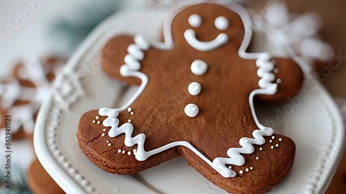 Christmas cheer with festively decorated gingerbread cookies for holiday season joy and celebrations photo