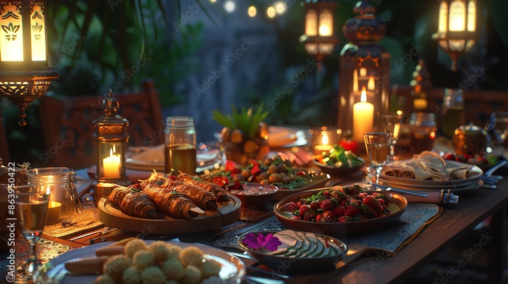 Festive table served with traditional dishes Festive table served with traditional dishes