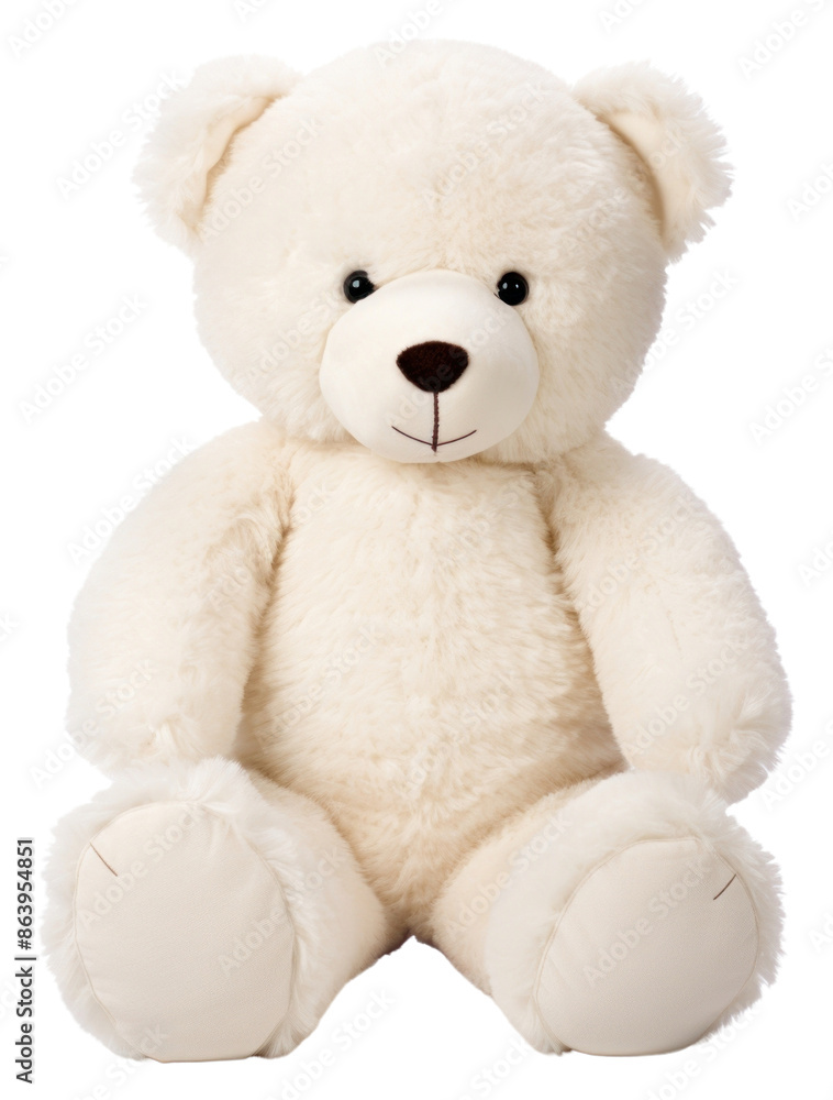 Fototapeta premium PNG Teddy bear white toy white background.