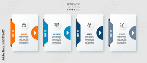Infographic template business concept with 4 steps.
