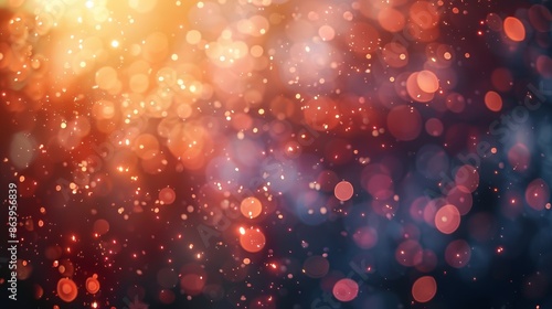 Abstract festive background with colorful bokeh lights and sparkle. Perfect for holiday and celebration themes.
