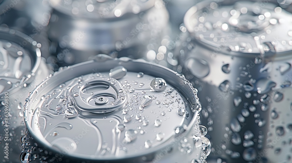 Frosted aluminum soda cans dripping with condensation. Frosted aluminum soda cans dripping with condensation.