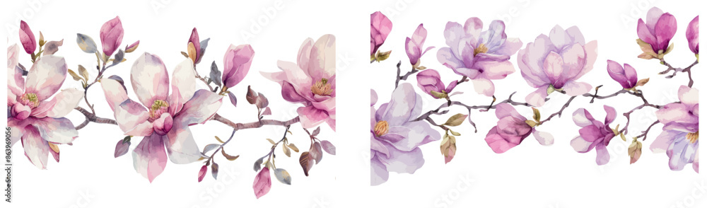 Illustration of a transparent watercolor rose. Seamless vertical border from hand drawn arrangement with berries for wedding cards, stationery and more. Illustration of a transparent watercolor rose. Seamless vertical border from hand drawn arrangement with berries for wedding cards, stationery and more.