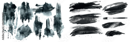 Background painted with watercolor blots on texture paper.