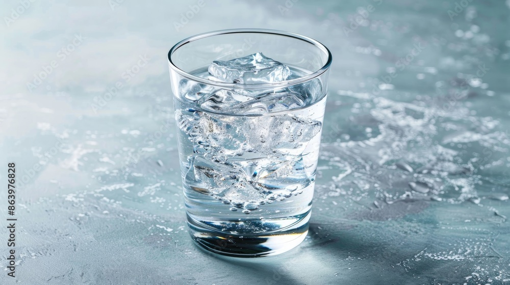 Glass of chilled water without ice cubes Glass of chilled water without ice cubes