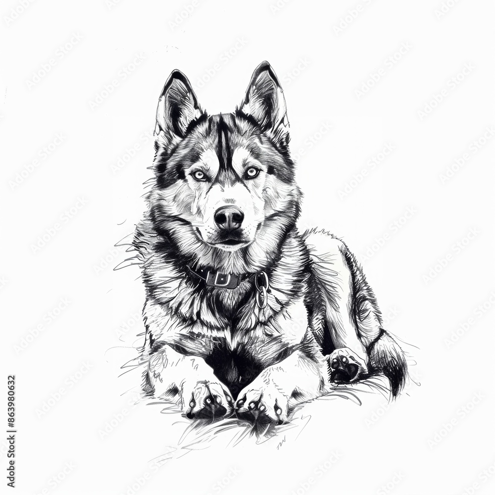 Portrait of a Husky dog. Vector illustration Portrait of a Husky dog. Vector illustration