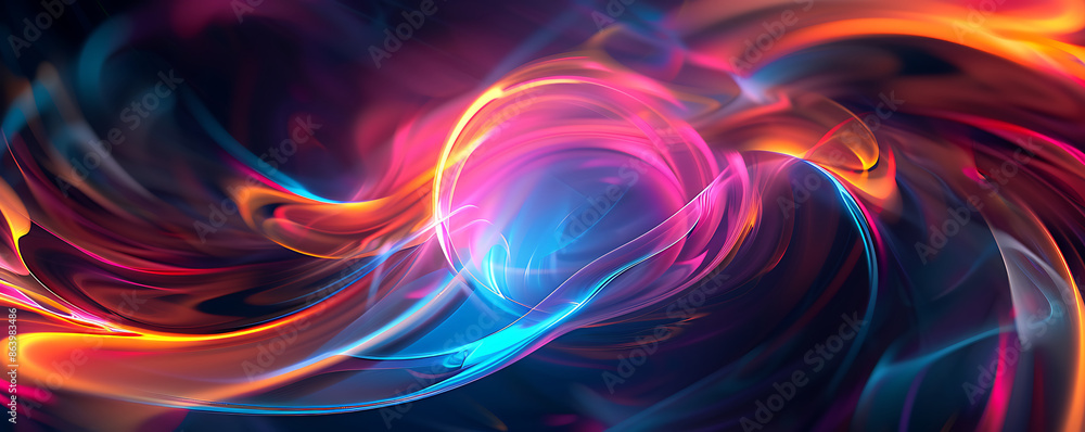 Vivid central circular vortex Abstract Background with Beautiful Swirl Trail Effect