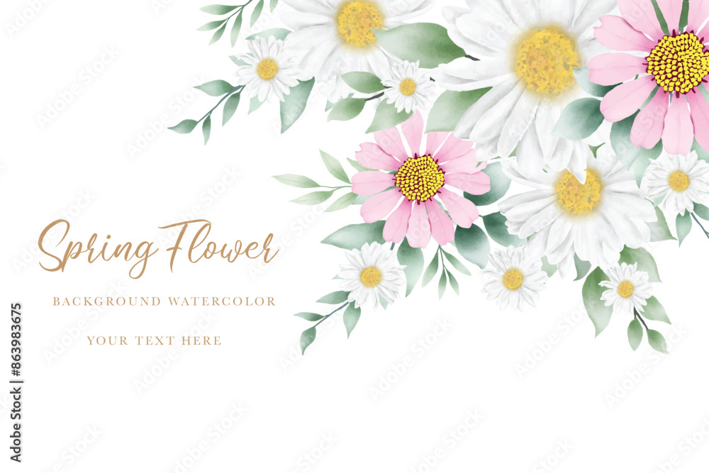 Hand drawn watercolor daisy flower background design
Hand drawn watercolor daisy flower background design