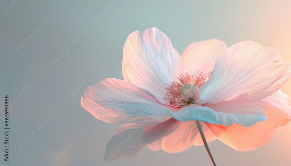 Delicate Pink Flower with Light Blue Hues Delicate Pink Flower with Light Blue Hues