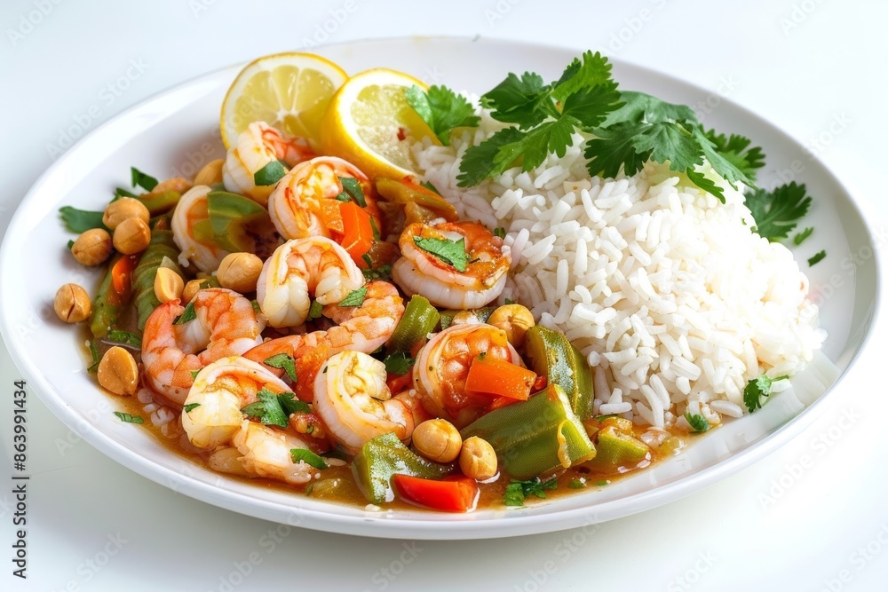 Vibrant Brazilian Caruru Stew with Okra and Shrimp Vibrant Brazilian Caruru Stew with Okra and Shrimp