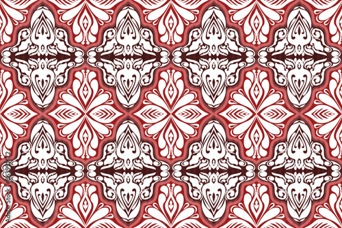 ikat Abstract Ethnic art. oriental demark seamless pattern, folk embroidery. Aztec geometric art ornament print.Design for carpet, cover.wallpaper, wrapping, fabric, clothing.