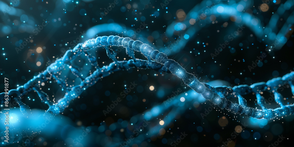 3D rendering of a DNA molecule, abstract background 3D rendering of a DNA molecule, abstract background
