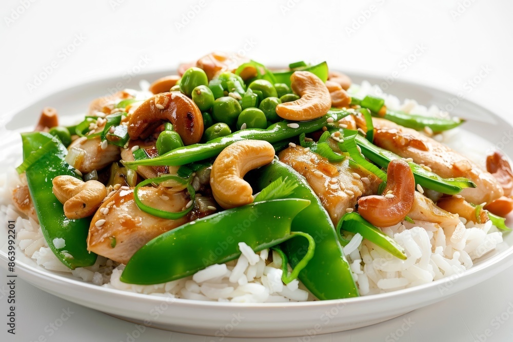 Asian-Inspired Cashew Chicken with Fresh Snap Peas Asian-Inspired Cashew Chicken with Fresh Snap Peas