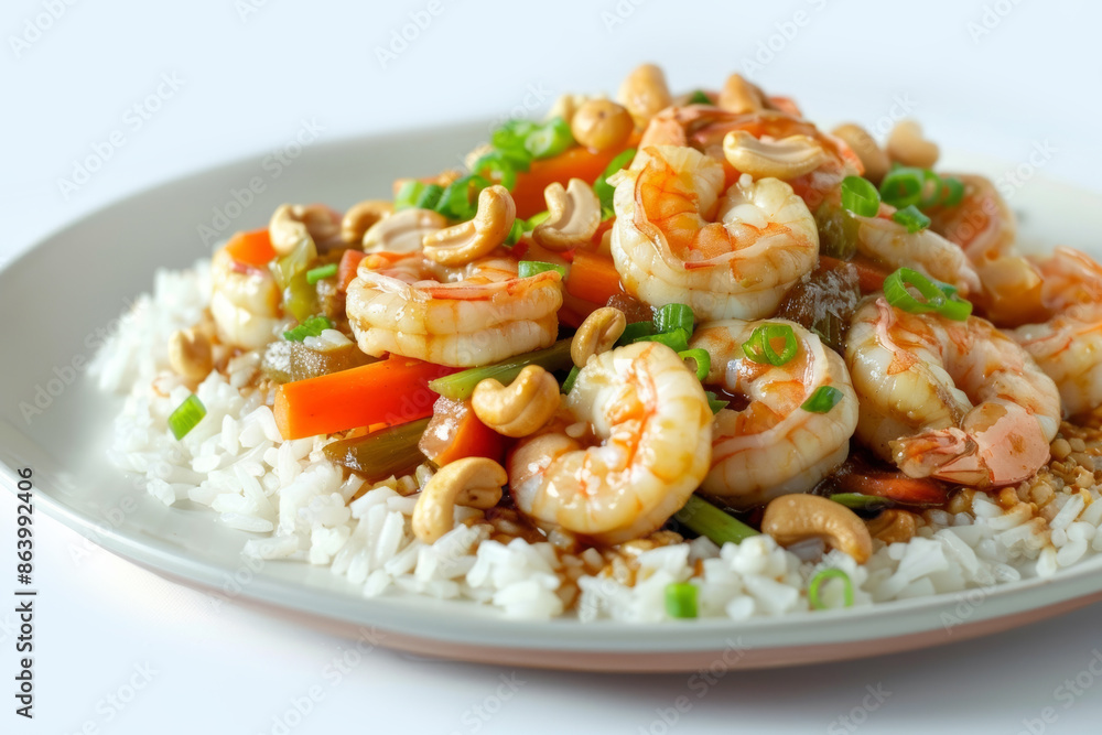 Vibrant Cashew Shrimp and Water Chestnuts with Fresh Veggies Vibrant Cashew Shrimp and Water Chestnuts with Fresh Veggies