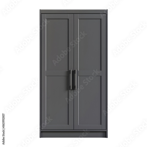 Gray Wardrobe on transparent background