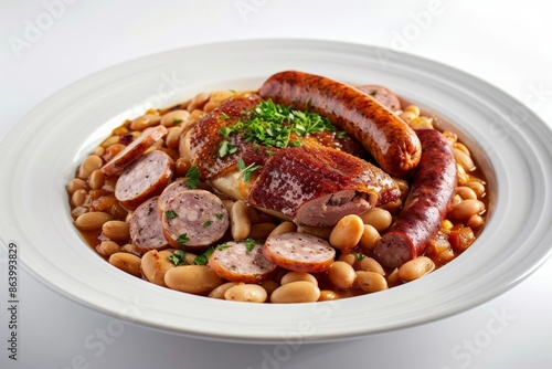 Authentic French Cassoulet with Duck Confit and Garlic Sausage