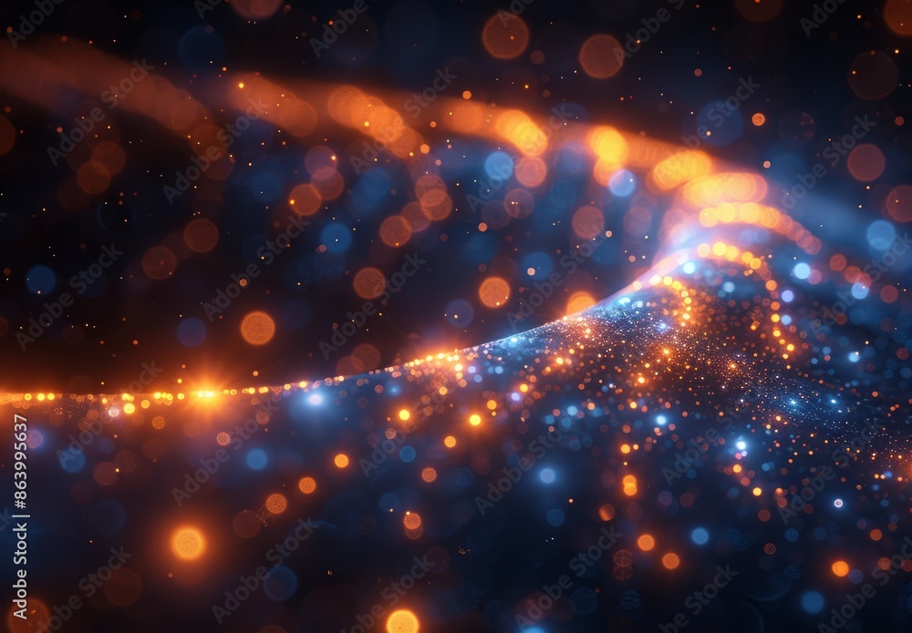 Abstract Glow with Blue and Orange Bokeh Abstract Glow with Blue and Orange Bokeh