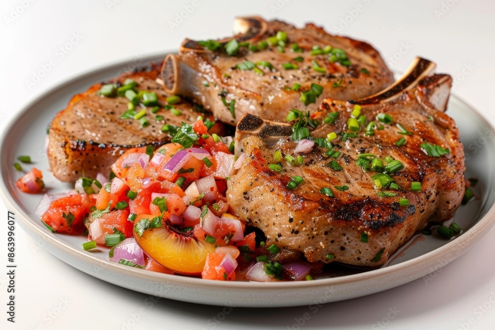 Sizzling Pork Chops with Nectarine Pico de Gallo: A Burst of Summer Sunshine on a Plate Sizzling Pork Chops with Nectarine Pico de Gallo: A Burst of Summer Sunshine on a Plate