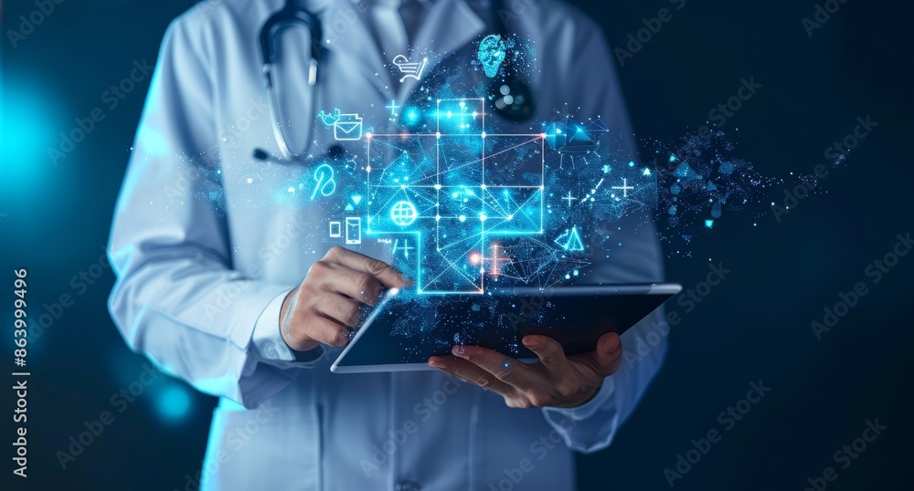 Doctor Using Technology to Deliver Healthcare Doctor Using Technology to Deliver Healthcare