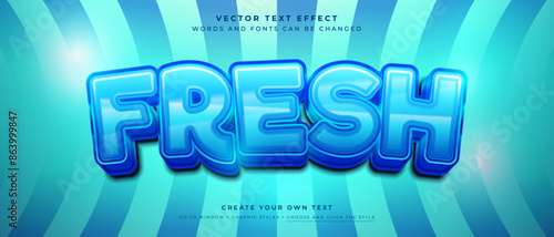 3D Fresh Ice Cube text effect, Vector graphic style