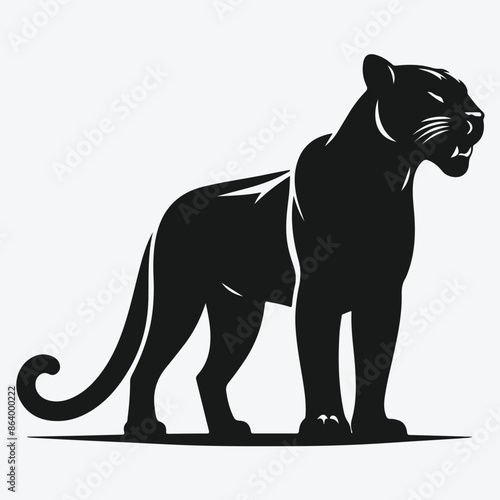 Majestic Panther Silhouette, Ideal for Art, Design, and Craft Projects