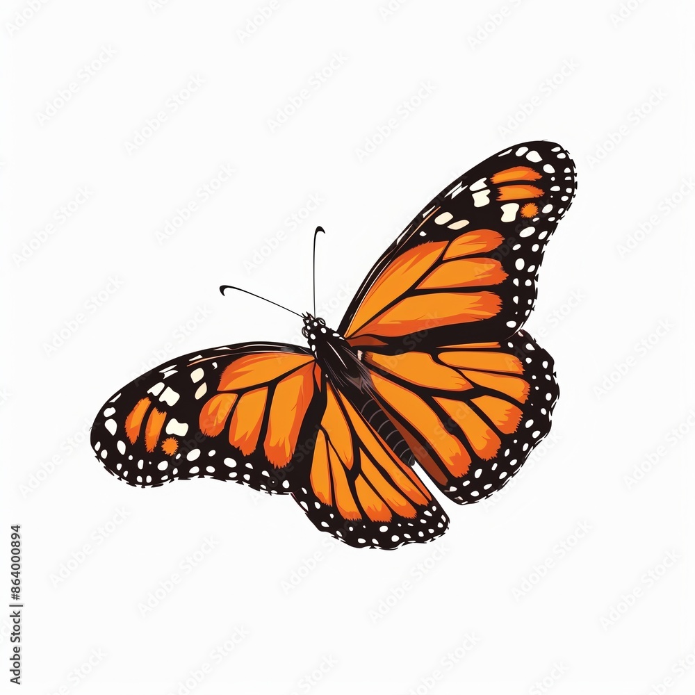 Fototapeta premium Beautiful colorful butterfly isolated over white background