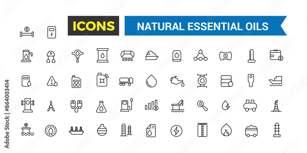 Natural Essential oils icons collection. Outline icons pack. Editable vector icon set and illustration for web and UI. Natural Essential oils icons collection. Outline icons pack. Editable vector icon set and illustration for web and UI.