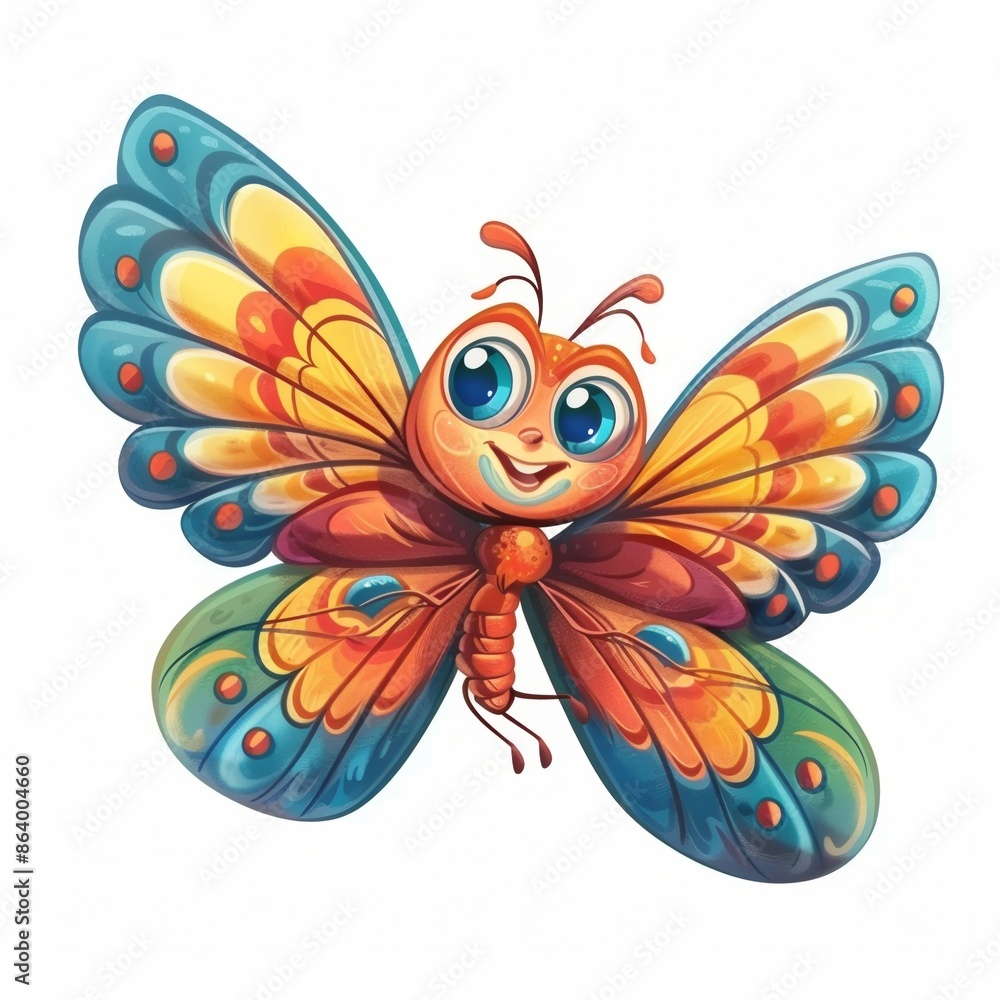 Artistic cartoon illustration of beautiful butterfly Artistic cartoon illustration of beautiful butterfly