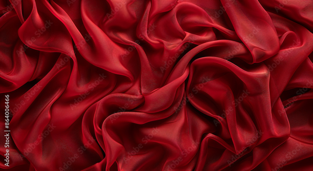 Red background, large red wave texture fabric, soft light and shadow effects, high definition photography style, macro lens perspective, rich details, full of vitality. Red background, large red wave texture fabric, soft light and shadow effects, high definition photography style, macro lens perspective, rich details, full of vitality.