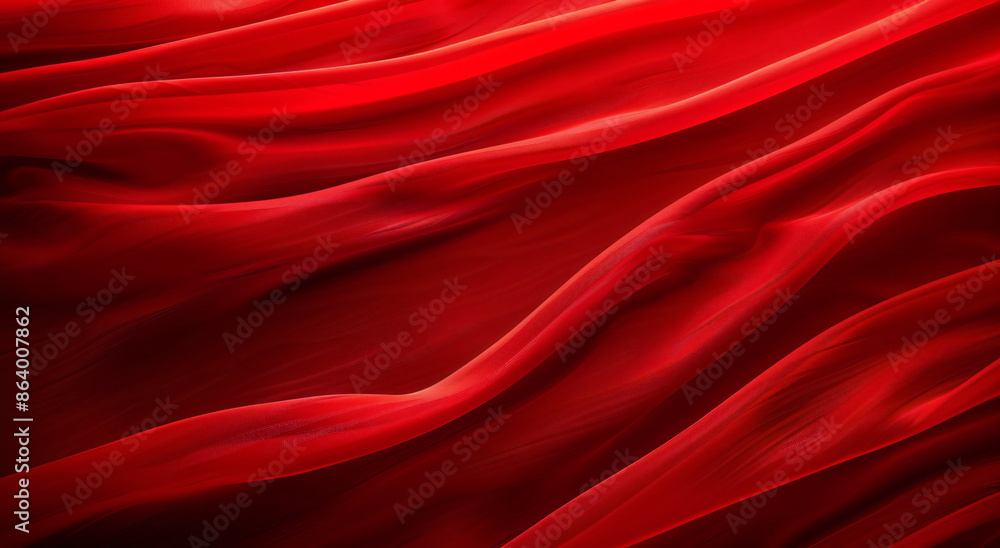 Red background, large red wave texture fabric, soft light and shadow effects, high definition photography style, macro lens perspective, rich details, full of vitality. Red background, large red wave texture fabric, soft light and shadow effects, high definition photography style, macro lens perspective, rich details, full of vitality.