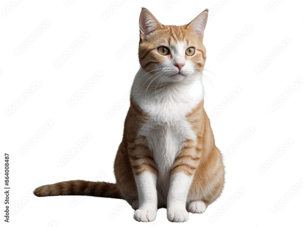 Obraz premium Close up of an adorable cat isolated on a Transparent Background