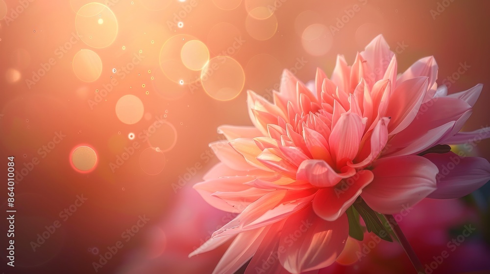 Pink Dahlia Flower with Soft Bokeh Background Pink Dahlia Flower with Soft Bokeh Background