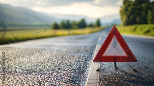 A traffic sign warning drivers of accident-prone areas, with a copy space background for highlighting safety messages or promoting defensive driving courses 