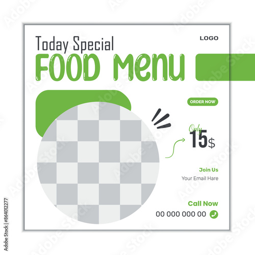 Vector food social media post design