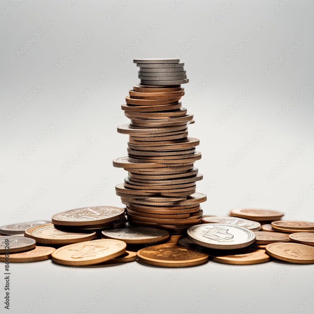 The pyramid made by coins business concept The pyramid made by coins business concept